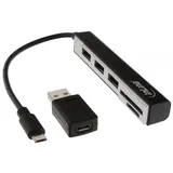 InLine USB OTG Card Reader + 3 Port USB Hub