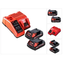 Milwaukee M18 B2 Akku Starter Set 18 V 2x 2,0 Ah