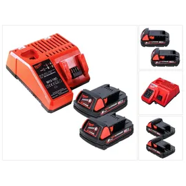 Milwaukee M18 B2 Akku Starter Set 18 V 2x 2,0 Ah