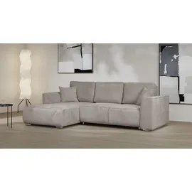 OTTO home Ecksofa OTTO HOME "BEATRICE optionale Schlafsofa mit Bettkasten, B/T/H: 265/170/86 cm", grau (taupe), B:265cm H:86cm T:170cm, 100% Polyester, Sofas, Ecksofa, L-Form, wahlweise auch mit Bettfunktion und Bettkasten
