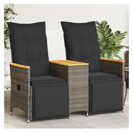vidaXL Gartensofa 2-Sitzer Loungeset grau