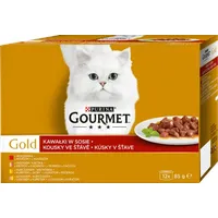 Purina Gourmet Gold Stücke in Sauce (Rind, Pute, Lachs, Huhn) 12x85g (Rabatt für Stammkunden 3%)
