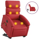 vidaXL Massagesessel mit Aufstehhilfe Elektrisch Rot Kunstleder