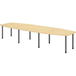 bümö Konferenztisch groß KT40 in Ahorn Füße in Graphit