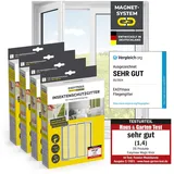 EasyMaxx Insect Protect Fliegengitter Fenster mit Magnetbefestigung | zuschneidbares Moskitonetz | Insektenschutz Fenster bis 110 x 130 cm | Mückenschutz Magnet - leichte Montage [4 Stück]
