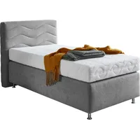 Westfalia Schlafkomfort Boxspringbett "Sigma", grau, B:105cm L:210cm, Bezug Bett: