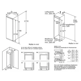 Bosch Serie 8 KIF82PFE0 Einbaukühlschrank (269 l, 1772 mm hoch)