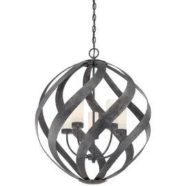 quintiesse Außenleuchte Metall Glas Ø 66 cm 5xE14/40W IP44 Schwarz/Weiß