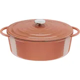 Tefal Lov Gusseisen ovaler Bräter 34 cm terracotta orange