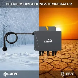 sunniva Balkonkraftwerk Full Black Bifazial 1000 W inkl. TSUN 800 W Wechselrichter + 2 x 500 W Solarmodule
