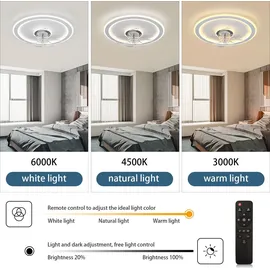 JDONG 50 cm Deckenventilator Weiß