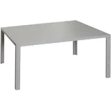 Mendler Alu-Esstisch HWC-N40, Tisch Bistrotisch Gartentisch Balkontisch, wetterfest 140x80cm ~ hellgrau