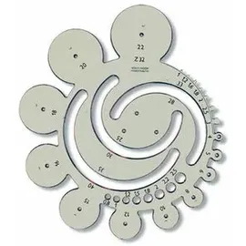 Koh-I-Noor Schablone K749002, Radiusschablone, Ø 0,8 - 40 mm, 150 x 210 mm