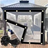 BDSHL Regenschutz Abdeckplane Pergola Seitenwände Staubdicht Fleckenfest mit Elastischer Kordel Wasserdicht Transparent für Pavillon/Carport/Pergola (Color : A, Größe : 2x3m/6.56x9.84ft)