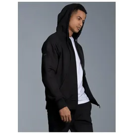 TRIGEMA Sweatjacke TRIGEMA "TRIGEMA Sweatjacke mit Kapuze", Herren, Gr. 5XL, schwarz, 70% Baumwolle, 30% Polyester, Basic, lang, Rundhals, Sweatjacken Sweatjacke