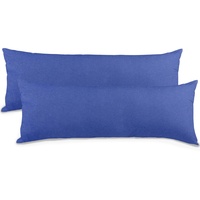 aqua-textil Classic Line Kissenbezug 2er-Set 40 x 145 cm royal blau Baumwolle Seitenschläferkissen Bezug Reißverschluss