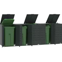 VidaXL Mülltonnenbox für 5 Tonnen Anthrazit 345x79x117 cm Stahl