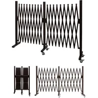 Mendler Absperrgitter HWC-B34, Zaun Scherengitter Trenngitter, Alu ausziehbar Laufrollen braun Höhe 109cm, Breite 60-530cm