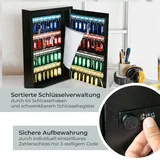HMF 13664-02 Schlüsselschrank mit Zahlencode, Schlüsselkasten groß, 64 Haken, 45 x 30 x 8 cm, Schwarz