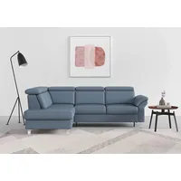 sit&more Ecksofa Arngast L-Form, inklusive Kopfteilverstellung und Federkern blau