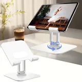 JOYIT Tablet Halterung, Verstellbarer Tablet Ständer, Super Stabil iPad Ständer, Tablet Halter für iPad Air Mini 7 Galaxy Pro 12.9 und Alle Geräte von 4-12,9 Zoll (Weiß)