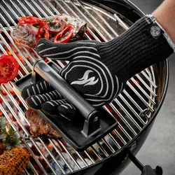 GEFU Grillhandschuh BBQ Aramidfaser Silkon-Applikation rutschfest Universalgröße