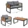 stilvora Gartenlounge-Set 4-tlg. Grau