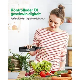 Öl und Essig Spender Set 500 ml Edelstahl Schwarz