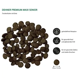 Dehner Premium Hundefutter Maxi Senior, Trockenfutter getreidefrei, für ältere Hunde großer Rassen, Ente / Lamm / Kartoffel, 4 kg