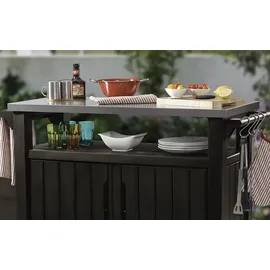 KETER Grilltisch 134 x 88 cm Edelstahl Braun