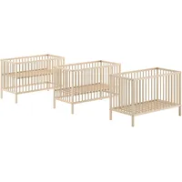 Vipack Natur24 Kinderbett Dino Gitter-Babybett 65.4 x 124.4 x 84.4 cm Buche, Natur braun
