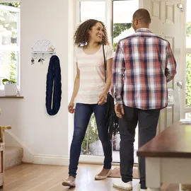 Relaxdays Schlüsselbrett schwarz mit 6 Haken