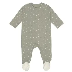 LÄSSIG Baby Schlafanzug mit Füßen Speckles grün, 50/56