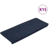 vidaXL Stufenmatten Selbstklebend 15 Stk. 65x24,5x3,5 cm Blau