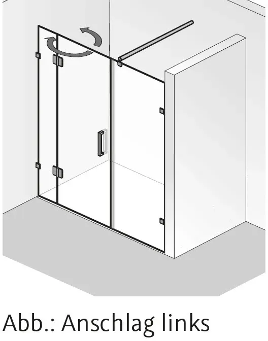 HSK Aperto Pur Raumnische pendelbar, 3-teilig, AOP.108 AOP.108