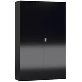 Metallschrank abschließbar Flügeltürenschrank 1945 x 1200 x 600 mm tiefschwarz X-530389