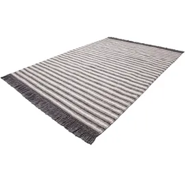 calo-deluxe Teppich CALO-DELUXE "Bature 400" Gr. 2, grau (natur, anthrazit), B:80cm H:10mm L:150cm, Viskose, Wolle, Teppiche, Teppich, Wolle und Viskose mit Fransen, Wohnzimmer