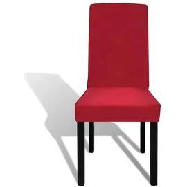 vidaXL Stretch-Stuhlhussen Gerade 4 Stk. Bordeaux