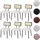Mendler Esszimmerstuhl HWC-K88 Stoff weiß 6er Set