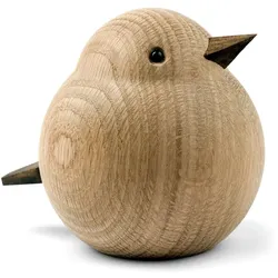 Holztier Papa Spatz - Dekofigur 9,3 x 11,5 x 10 cm Eiche natur