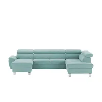 Primo Wohnlandschaft aus Mikrofaser Avola ¦ türkis/petrol ¦ Maße (cm): B: 318 H: 90 T: 208.0