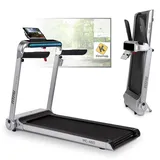 FITFIU Fitness MC-460 - Kompaktes klappbares Laufband, leiser Motor 2200W, max. Geschwindigkeit 15km/h, Fitness-Laufband mit Lauffläche 46x122cm, Bluetooth, USB, max. Gewicht 100kg