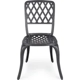 Natur24 2er Set Stühle Faenza 44 x 46 x 89 cm Aluminium Anthrazit