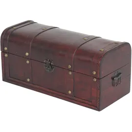 Mendler Holztruhe Holzbox Schatztruhe Valence Antikoptik 30x57x29cm ~ rund