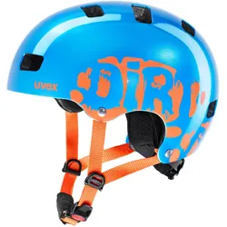 Kid 3 Dirtbike blue-orange Fahrrad Inline Scooter Skate Kinder Helm Retro-Look 55-58 CM