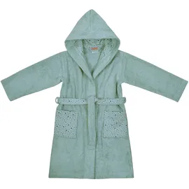 Wörner Kinderbademantel WÖRNER "Sterne" Gr. 110, blau (eisblau), L:70cm, Baumwoll-Webfrottier, Hausmäntel, mit Stickerei, mit Taschen, maschinenwaschbar, trocknergeeignet