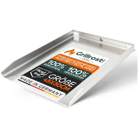 Grillrost.com Das Original Grillplatte 45 x 30 cm Edelstahl silber