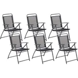 Beliani Livo Gartenstuhl 48 x 48 x 90 cm schwarz 6 St.