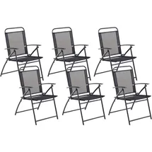 Beliani Livo Gartenstuhl 48 x 48 x 90 cm schwarz 6 St.