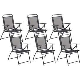 Beliani Livo Gartenstuhl 48 x 48 x 90 cm schwarz 6 St.